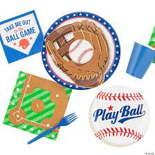 Baseball Party Supplies | Oriental Trading Company Baseball Desserts, Baseball Designs, Baseball Banner, Baseball Theme Party, Baseball Mitt, Baseball Party, Baseball Theme, Baseball Design, Party Kit