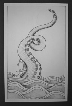 Octopus Drawing, Octopus Painting, Octopus Tattoo, Octopus Art, Index Page, Fish Art, Kraken, Etsy Items, Grafik Design