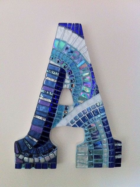 Mosaic Letters, Craft Letters, Letter Crafts, Art Letters, Baby Boy Nursery Decor, Mosaic Stained, Modern Mosaics, Letter Wall Art, Fancy Letters