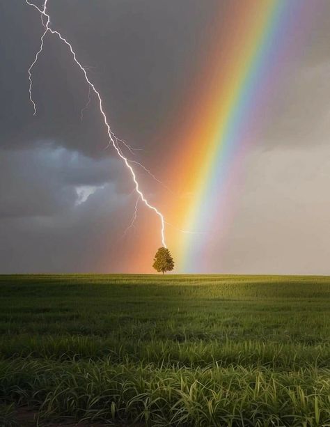 Lightning and rainbow met 🌈⚡🌈 Rainbow After Storm, Good Afternoon, A Rainbow, Mother Nature, Wallpaper Backgrounds, Gift Ideas, Rainbow, Wallpapers, Nature