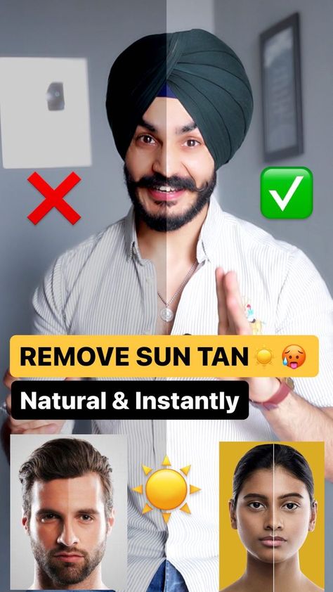 ☀️ WATCH “Remove sun tanning” at home. SAVE 📌 tips. (Natural & Instant results) Full video will be uploaded on my YouTube Channel (Link in Bio) | Santwinder Singh Waraich How To Remove Sun Tan At Home, How To Remove Face Tan, How To Remove Tan From Face Instantly, How To Remove Sun Tan From Face Fast, How To Remove Tan From Body Instantly, Tan Removal, Girl Shower Themes, Baby Girl Shower Themes, Sun Tan