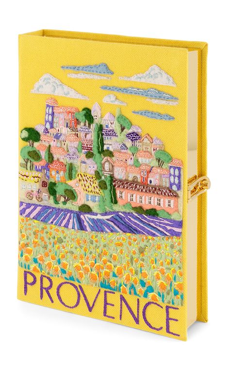 Provence Book Clutch By Olympia Le-Tan | Moda Operandi Tan Clutch, Book Clutch, What A Wonderful World, Designer Clutch Bags, Tan Bag, Embroidered Canvas, Tan Woman, Olympia Le Tan, Canvas Clutch