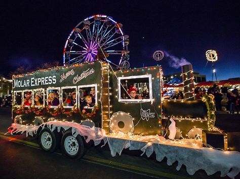 Henderson’s Winterfest Tree Lighting and Parade Returns to Water Street Holiday Parade Floats, Polar Express Christmas Party, Christmas Parade Floats, Holiday Parades, Christmas Float Ideas, Parade Float, Christmas Parade, Las Vegas Trip, Polar Express