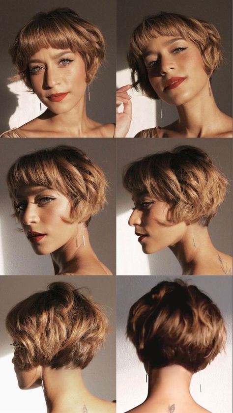 Short Bob Pixie, Women Short Bob, Short Hairstyles Ideas, Pixie Haircut Ideas, Bob Pixie, Hair Inspiration Short, Pixie Hair, Short Haircuts For Women, Short Wavy Hair