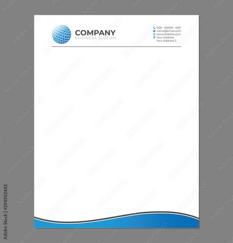 Download Blank Letterhead Template for Print with Sphere Logo Stock Vector and explore similar vectors at Adobe Stock. Resignation Letter Format, Letterhead Printing, Interior Design Instagram, Aqua Wallpaper, Business Cards Creative Templates, Resignation Letter, Letterhead Template, Letterhead Design, Business Cards Creative