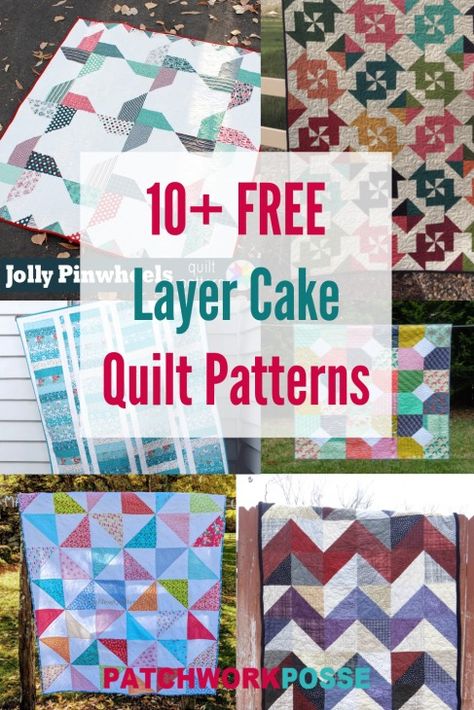 10+ Free Layer Cake Quilt Patterns 21 Layer Cake Quilt, Chevron Quilt Pattern, Square Quilts, Layer Cake Fabric, Layer Cake Patterns, Layer Cake Quilt Patterns, Lattice Quilt, Charm Pack Quilts, Quilt Layers