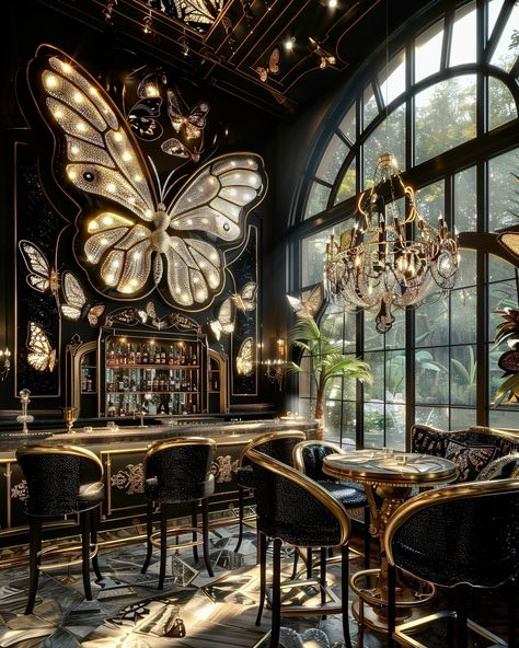 Mexico City Aesthetic, Venue Aesthetic, Enchanted Butterfly, Butterfly Bar, Butterfly Sanctuary, Ceiling Painting, Explore Mexico, Fantasy Castle, Enchanted Garden