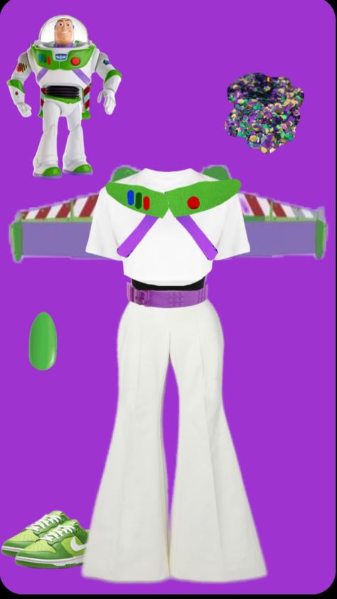 Buzz lightyear Halloween costume Buzz Lightyear Costume Girl, Buzzlight Year Costume Woman, Bud Light Year Costume, Womens Buzz Lightyear Costume, Buzz Costume Women, Buzz Lightyear Fantasia, Buzz Lightyear Costume Women Diy, Diy Buzz Light Year Costume Women, Leavers Costumes