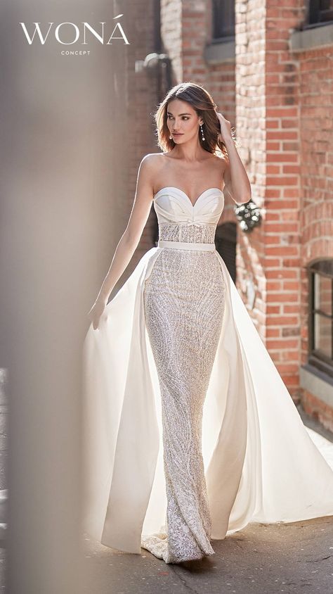 Wona Concept, Wedding Dress Detachable Skirt, Dream Wedding Ideas Dresses, Elegant Wedding Dress, Ball Gowns Wedding, Dream Wedding Dresses, Gown Wedding Dress, Dress Wedding, Designer Wedding Dresses