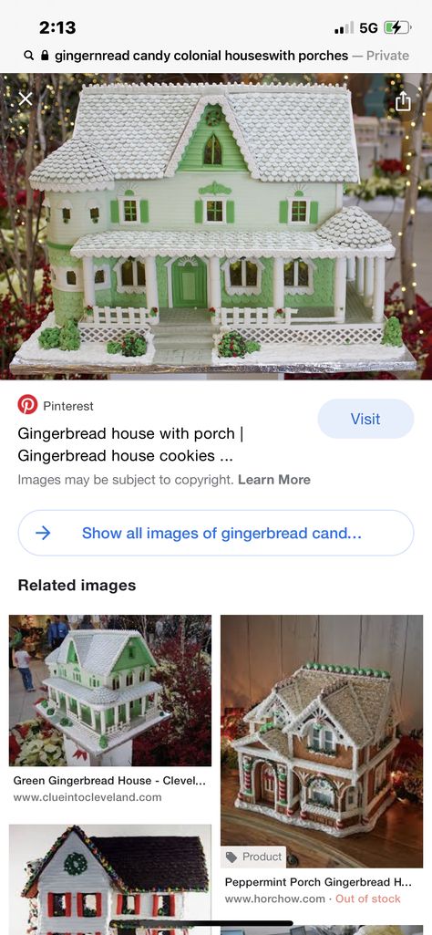 Colonial Gingerbread House, Gingerbread House Cookies, House With Porch, Gingerbread Houses, Gingerbread House, Peppermint, Gingerbread, Porch, Cabin