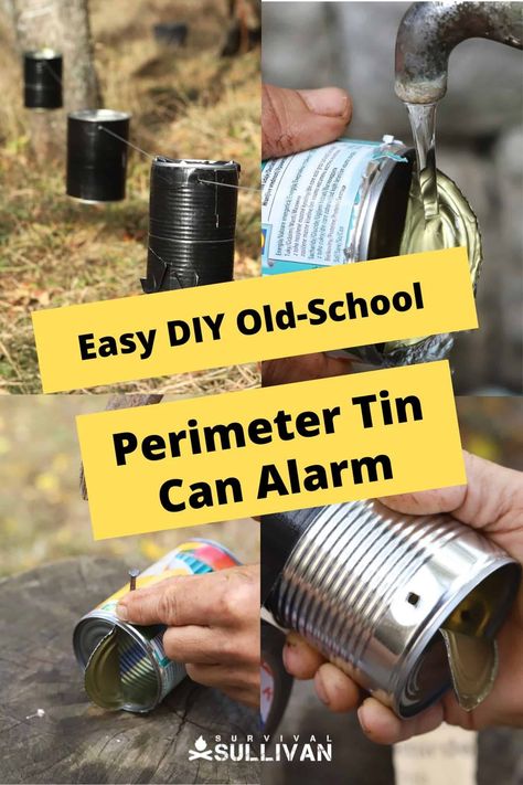 You can sleep with more confidence outdoors by setting up a perimeter alarm made from fishing line and cans. Make yours here. #DIY #wildernesssurvival #bushcraft Perimeter Alarm, Perimeter Security, Bushcraft Skills, Tactical Life, More Confidence, Homestead Living, Urban Homesteading, Noise Makers, Home Defense