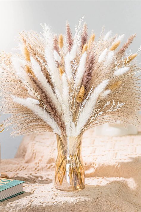 Natural Pampas Grass Mix Bouquet Feather Centerpieces, Pampas Grass Bouquet, Dried Pampas, Rustic Party, Grass Decor, Pampas Grass Decor, Boho Flowers, Boho Bathroom, Farmhouse Bathroom Decor