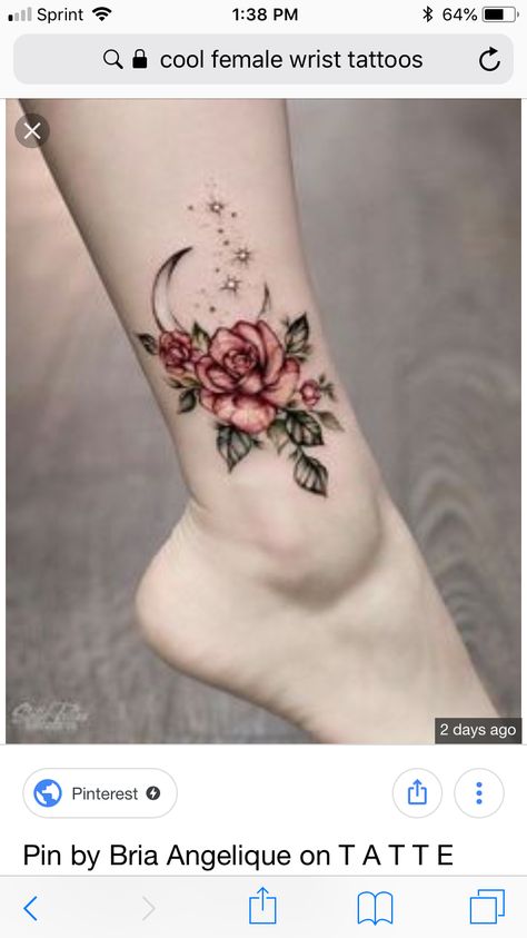 Men Flower Tattoo, Anklet Tattoos, Foot Tattoos For Women, Tattoos For Women Flowers, Rose Tattoo Design, Flower Tattoo Designs, Feminine Tattoos, Ankle Tattoo, Trendy Tattoos