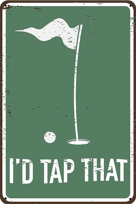 Funny metal golf themed sign measures approximately 12 by 8 inches #affiliatelink Clubhouse Decor, Golf Man Cave, Bar Wall Art, Golf Decor, Casual Art, Vintage Golf, Decor Signs, Bar Wall, Golf Humor