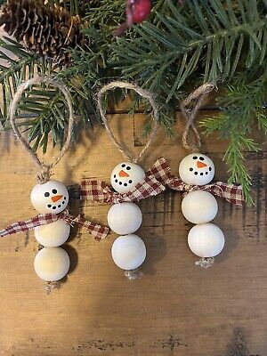 Top Seller for Set of 3 Handmade Wood Bead Snowman Ornaments Christmas Winter Decor, Christmas Home Decor Easy Christmas Crafts Snowman, Diy Ornaments Unique, Wood Balls Christmas Ornaments, Christmas Ornaments For Adults To Make, Nature Made Ornaments, Hand Made Ornaments For Gifts, Homemade Glass Ornaments, Wooden Christmas Ornaments Homemade, Small Tree Ornaments