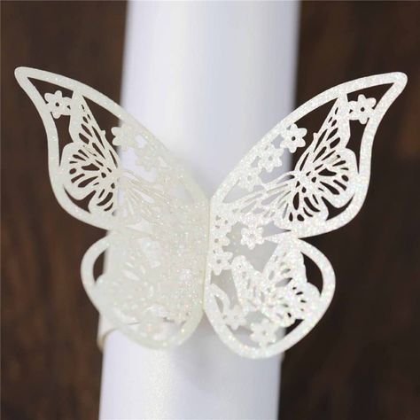 Amazon.com: Lavandi 100pcs Napkin Rings 3D New Butterfly Paper Weddings Party Serviette Table Decoration Restaurant Hollow Out Bright Spot Material (Bright Pink) : Home & Kitchen Butterfly Napkin Rings, Paper Napkin Rings, Wooden Napkin Rings, Gold Napkins, Anniversary Party Decorations, Decoration Restaurant, Decorative Napkins, Diy Envelope, Paper Ring