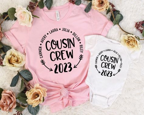 Excited to share this item from my #etsy shop: Cousin Crew Shirts With names For Kids Baby Adults Matching Family Cousin Shirts, New to the crew Cousin Shirts Vacation Pregnancy Reveal #birthday #easter #cousinshirtsnames #cousinshirtsadults #cousinshirtskids #cousinsspringbreak #cousincrewkids #cousincrewarrow #newtothecrewbaby Cousins Shirts, Cousin Crew Shirts, Cousin Shirts, Edisto Beach, Cousin Birthday, Family Reunion Shirts, Cousin Crew, Pregnancy Reveal, Pregnancy Reveals