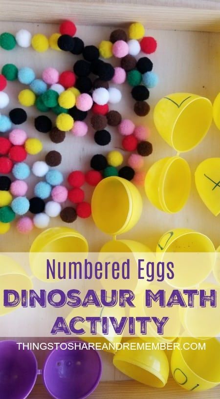 Numbered Eggs Dinosaur Math Activity Dinosaur Math Activities, Dinosaur Math, Dinosaur Unit Study, Dinosaur Ideas, Math Activities For Toddlers, Dinosaur Theme Preschool, Dinosaur Activities Preschool, Identifying Numbers, Dinosaurs Preschool