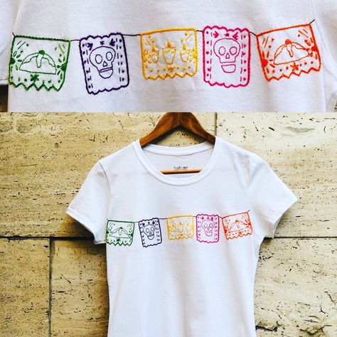 Clothes Embroidery Diy, Mothers Day Decor, Logo Design Inspiration Branding, Día De Muertos, Diy Embroidery Patterns, Embroidery On Clothes, Embroidered Tee, Silk Ribbon Embroidery, Shirt Embroidery