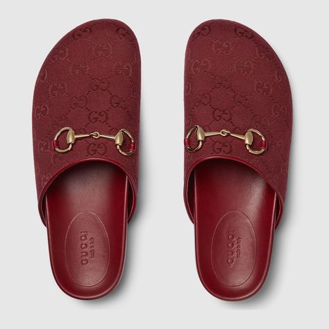 Gucci Women's Horsebit slipper Classic Gucci Mules With Horsebit Detail, Luxury Slip-on Loafers With Horsebit Detail, Gucci Mules With Horsebit Detail, Round Toe, Gucci Slippers, Gucci Slip-on Sandals With Cushioned Footbed, Gucci Horsebit Loafers, Gucci Horsebit, Slippers, Gucci