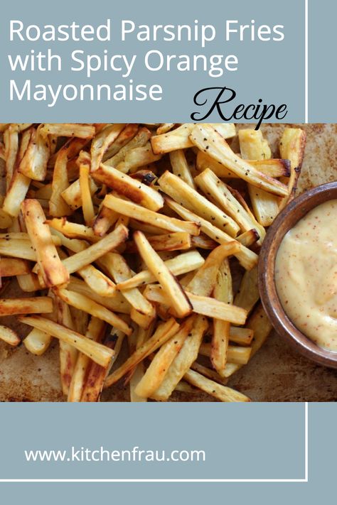 Are you looking for a delicious and healthy recipe? Try Roasted Parsnip Fries with Spicy Orange Mayonnaise! This recipe is perfect for a healthy snack or side dish. Our Roasted Parsnip Fries are crispy and full of flavor. The Spicy Orange Mayonnaise is a perfect dipping sauce for these fries. Give this recipe a try today! Fries Dip, Orange Mayonnaise, Gf Cooking, Parsnip Fries, Delicious Sides, Roasted Parsnips, Mayonnaise Recipe, Canadian Food, Savoury Recipes