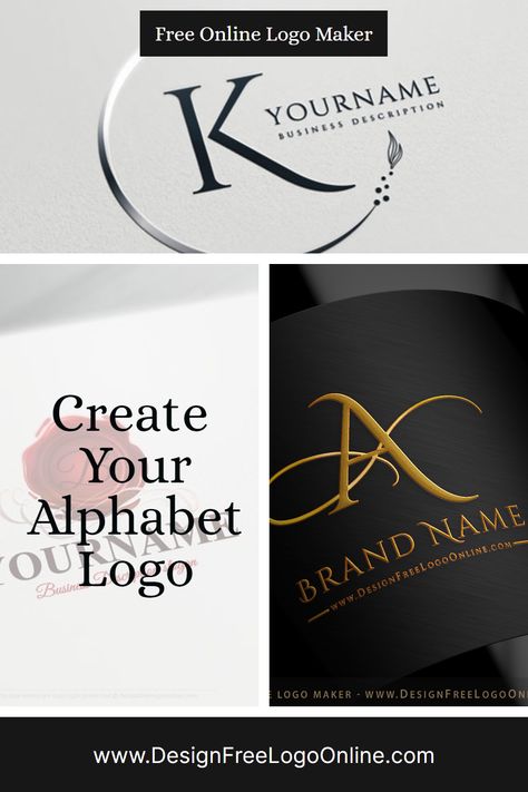 Crafting a custom design is very easy with the initials logo maker website. Create stylish branding online with just several easy steps using free logo design templates. Brand your business online without graphic design skills. Use the free online logo maker to create your own original logos in real time. Change texts, adjust colors and fonts and download your letters logo today. #logomaker #letterlogo #alphabetlogos #businesslogo ##logodesigner #logocreator #initiallogo #monogram Branded Logo Design, Business Logos Ideas Graphics, Free Logos Download, Logo Maker Free Templates, Jewelry Business Logo Design, Create A Logo Free Graphic Design, Creating A Logo For Your Business, Apps To Create Logos, Free Logo Design Website