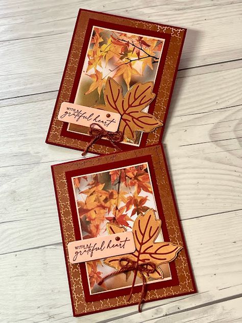 Fall Cards Stampin Up Autumn 2023, Stampin Up All About Autumn Suite, Su All About Autumn Dsp, Fall Stampin Up Card Ideas, Stampin Up Thanksgiving Cards Handmade, Su Splendid Autumn, Stampin Up Thanksgiving Cards 2024, Thanksgiving Stampin Up Cards, Stampin Up Thanksgiving Cards 2023