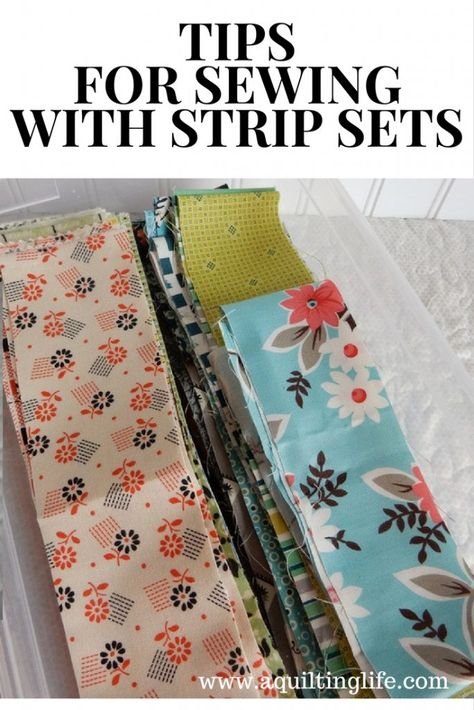 Tips For Sewing, Fabric Styles, Scrap Quilt, Beginner Sewing Projects Easy, Jellyroll Quilts, Strip Quilts, Leftover Fabric, Quilting Techniques, Quilting Tips