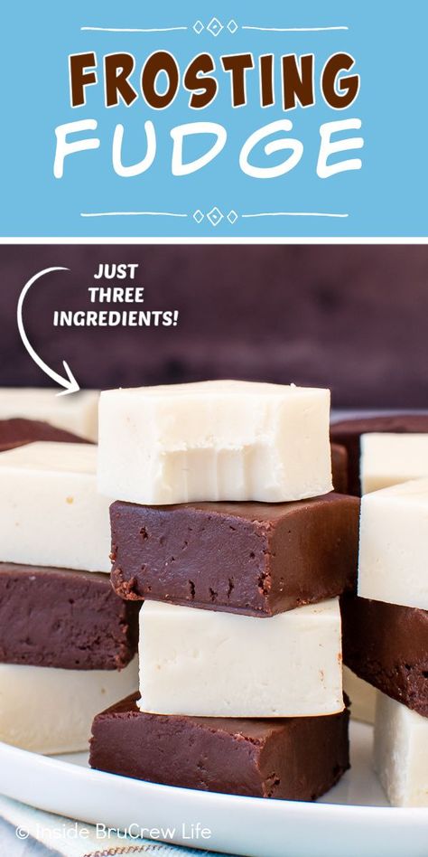 Fudge Out Of Frosting, Chocolate Fudge With Frosting, Fudge Recipes With Frosting, Fudge With Peanut Butter And Frosting, Cake Frosting Fudge Recipe, Frosting Fudge Recipes, Fudge From Frosting, Peanut Butter Fudge Made With Frosting, Fudge Recipes Vanilla