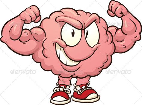 Strong cartoon brain. Vector clip art illustration with simple gradients. All in a single layer. EPS8 file included. Strong Brain, Brain Pictures, Cartoon Brain, Brain Vector, Brain Drawing, Brain Illustration, Pink Inspiration, Vector Graphics Design, Mindfulness For Kids