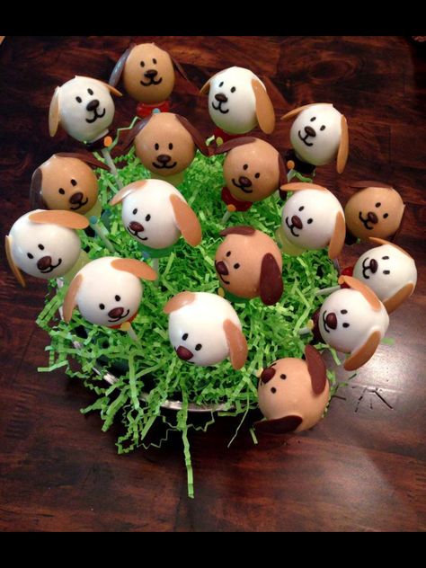 A yummy bowl of puppy cake pops By blakers dozen Dog Cake Pops Birthday Parties, Dog Themed Cake Pops, Puppy Cake Pops, Dog Cake Pops, Cake Pops Birthday, Dog Bday, Puppy Dog Cakes, Yummy Bowl, Pet Adoption Party