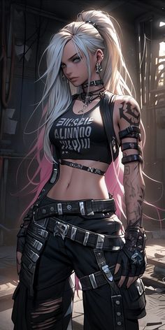 Cyberpunk Female, Anime Show, Rocker Girl, Cyberpunk Girl, Cyberpunk Character, Animation Art Character Design, Digital Art Anime, Fashion Mistakes, Cute Art Styles