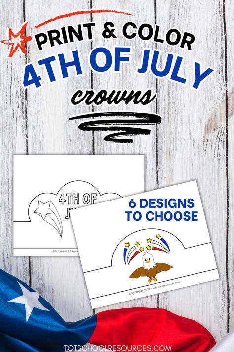 Kids will love making a 4th of July crown craft. These free printables make it easy to do a fourth of july craft for kids. Pick your template and celebrate independence day with a patriotic 4th of July hat craft. Fourth Of July Hats Crafts For Kids, Preschool Hat Craft, Preschool Hat, Fourth Of July Crafts For Kids, Fireworks Craft, Hat Template, Headband Crafts, 4th July Crafts, Crown For Kids