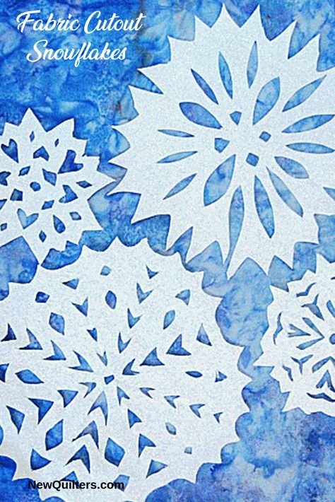 Cutout Snowflakes, Paper Snowflakes Easy, Fabric Snowflakes, Christmas Snowflakes Crafts, Paper Snowflakes Diy, Snowflake Quilt, Snowflake Cutouts, Paper Quilling For Beginners, Quilt Club