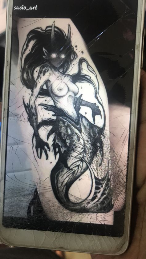 Sara Tattoo, Siren Tattoo, Brandon Scott, Dark Tattoos, Tattoo Board, Creepy Tattoos, Doodle Ideas, Mermaid Tattoo, Characters Design