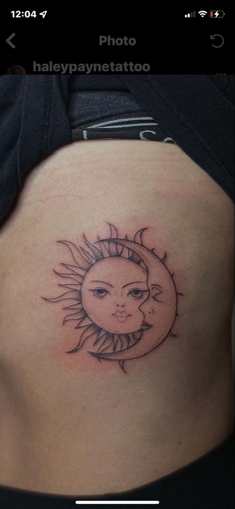 Side Of Ribs Tattoo, Tattoo On The Side, Mood Tattoo, Ribs Tattoo, Sun And Moon Tattoo, Tattoos Simple, Small Tattoos Simple, Canvas Drawings, Tattoo Inspo