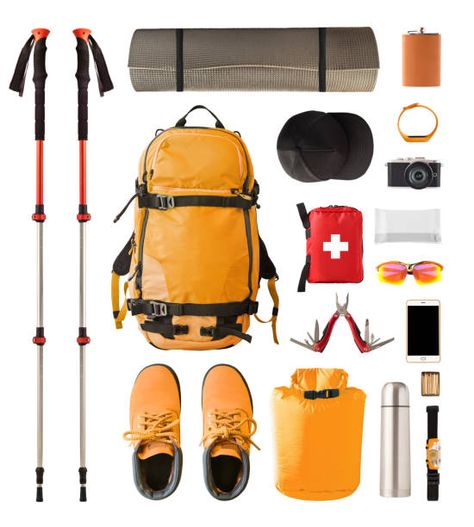 415,812 Hiking Gear Stock Photos, Pictures & Royalty-Free Images - iStock Trekking Equipment, Sport Equipment, Backpack Clothes, Brochure Design Inspiration, Mobile Games, Top Gear, Illustration Style, Hiking Gear, Walking Sticks