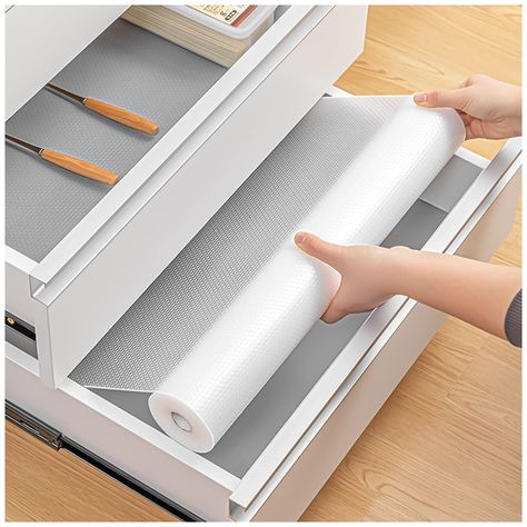 PRICES MAY VARY. Clear Shelf Drawer Liner -【Moisture Proof 】- This type of shelf mat is very effective against moisture. Keeping your clothes out of moisture and keep your kitchen or storage space cleaner. Clear Shelf Drawer Liner -【No Glue, No Edge Warping】- No glue is needed. The special EVA material prevents it from warping, making your storage space more tidy. Clear Shelf Drawer Liner -【Food-Grade Materials】- Made out of high quality food grade EVA material. It is BPA free, so it is safe to Kitchen Cabinet Liners, Kitchen Liners, Easy Placemats, Drawer Mat, Cabinet Liner, Peti Sejuk, Shelf Paper, Kabinet Dapur, Shelf Liners