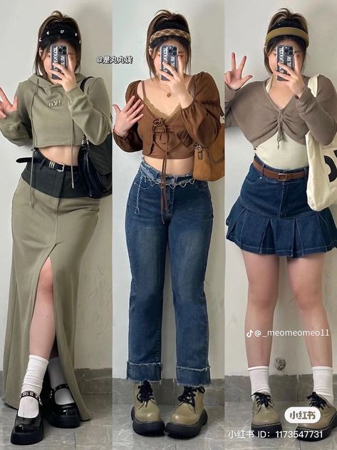 Y2k Chubby Outfits, Y2k Curvy, Chubby Outfits, Plus Size Asian Fashion, Chubby Outfit Ideas, Outfit Builder, Peony Aesthetic, Fashion Kawaii, Girl Fashion Style