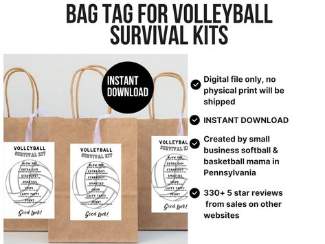 Volleyball Goodie Bags Team Gifts, Snacks For Volleyball Team, Volleyball Good Luck Gifts, Volleyball Gift Bags For Players, Volleyball Bags Ideas, Volleyball Tournament Goodie Bags, Volleyball Gift Bag Ideas, Volleyball Survival Kit Ideas, Volleyball Snack Bags