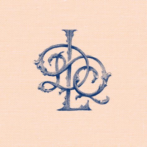 Ornate monogram DQL lettering design, illustrated in pencil by Laura Dreyer. www.lauradreyerillustration.com Fancy Script Lettering, Monogram Illustration, Ornate Lettering, Ornate Typography, Letter S Design, Cursive Monogram, Wordmark Logo Typography, Illustration School, Logo Design Inspiration Vintage