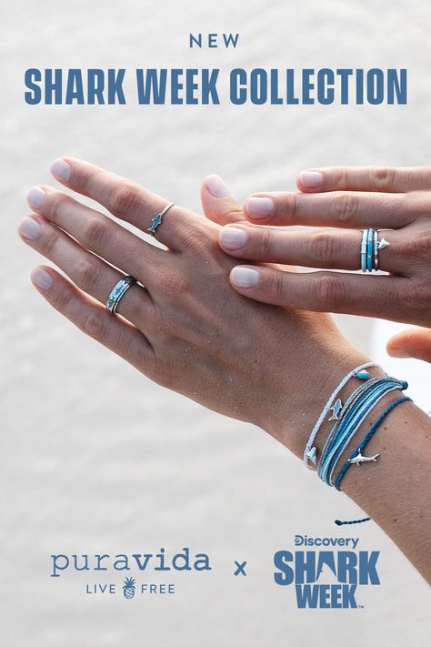 Pura Vida Shark Week, Ocean-inspired Bracelet Jewelry For Beach Season, Fahlo Bracelet Shark, Cheap Ocean-inspired Vacation Bracelets, Hammerhead Shark Jewelry, Waterproof Bracelets, Coconut Girl Summer, Save The Sharks, Save The Ocean