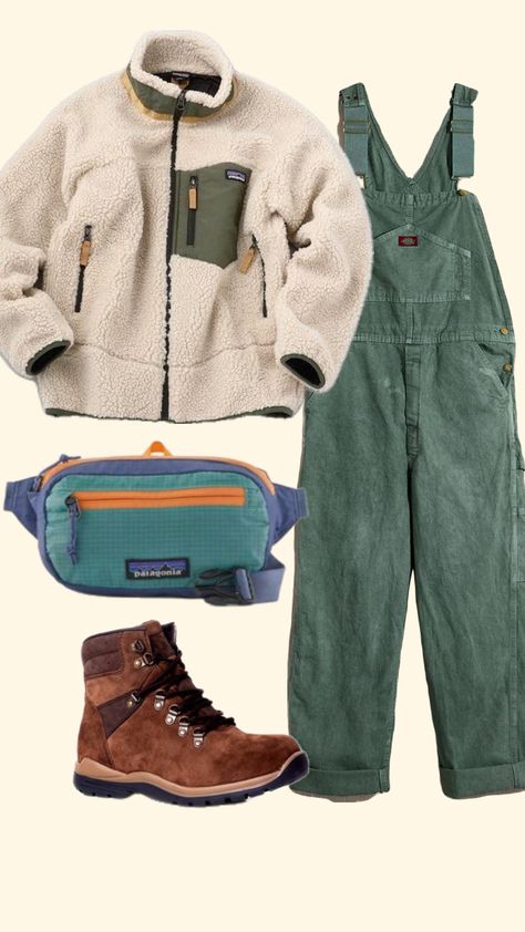 #hikergirl #granola#outfitinspo #outdoorsy #slay Outdoorsy Style Winter, Granola Outfits Winter, Granola Girl Outfits, Granola Outfits, Overalls Outfits, Outdoorsy Style, Style Winter, Granola Girl, Outdoor Fashion