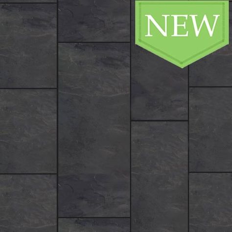 http://www.stonetilecompany.co.uk/natural-stone-product-range/slate-and-quartzite-flooring-and-wall-tiles/slate-tile-flooring-and-wall-tiles/natural-black-slate-linear-modular-tiles.html Slate Decor, Room Floor Tiles, Floor Tile Grout, Room Wall Tiles, Trendy Bathroom Tiles, Black Grout, Grey Floor Tiles, Dark Tile, Bathroom Black