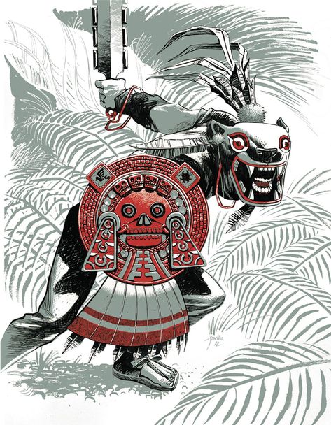 Embark on a colorful journey through the heart of Mexican illustration! Explore rich histories, vibrant myths, and the striking artistry of a vibrant culture! Mexican Illustration, Mayan Warrior, American Clothes, Mexican Culture Art, Aztec Culture, Aztec Tattoo, Mayan Art, Aztec Warrior, Aztec Art