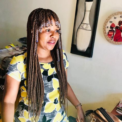 Braids With Bangs, Afro Goth, Pretty Braids, Box Braids Styling, Braids With Beads, Latest African Fashion Dresses, Beaded Fringe, African Fashion Dresses, Box Braids