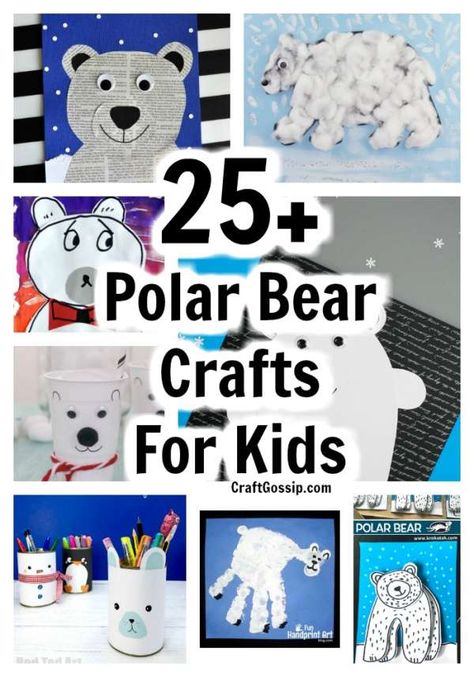 These 25 Polar bear crafts are perfect for creating some wintertime fun in your classroom or the homeschool classroom. Most of them only require basic crafting supplies such as paints and glue.   Polar bears are cute to look at and … Read More ... Polar Bear Polar Bear What Do You Hear, Bear Crafts For Toddlers, Bear Craft Ideas, Polar Bear Preschool, Polar Bear Crafts For Kids, Bear Crafts For Kids, Polar Bear Crafts, Polar Bears Preschool, Polar Bear Winter Craft