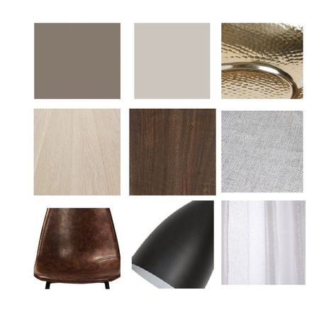 Greige, beige, brass, white oak, walnut, light grey linen, tobacco leather, matte black metal, white linen Light Grey And Walnut Kitchen, Black Walnut Color Palette, Walnut Color Palette Living Room, Walnut Color Palette, Walnut Wood Texture, Grey And Brown Living Room, Concept Sheet, Home Color Palette, Mood Board Interior