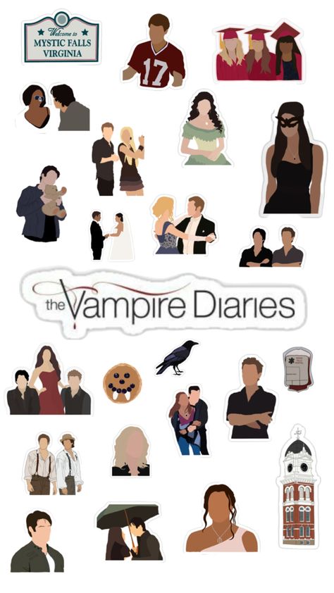 Mystic Falls, The Vampire Diaries, Aesthetic Stickers, Journal Stickers, The Vampire, Printable Stickers, Vampire Diaries, Aesthetic Clothes