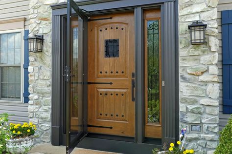 5 Reasons to Invest in a Storm Door | Century Home Improvements Storm Doors For Front Door Ideas, Storm Doors For Front Door, Front Storm Door, Replacement Patio Doors, Glass Storm Doors, Front Door Ideas, Porch Awning, Storm Doors, Roof Siding